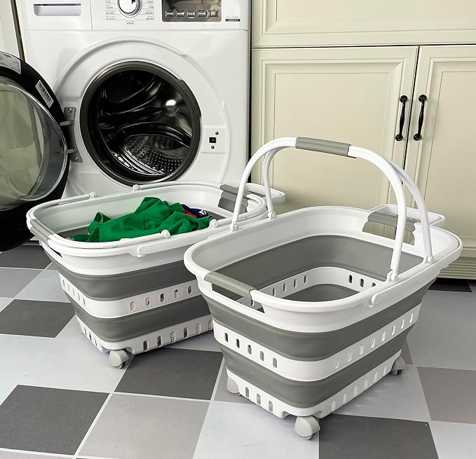 SAMMART 35L Collapsible Plastic Laundry Basket - Image 6