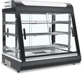 27 inch Countertop Food Warmer Display Case, 3-Tier Commercial Food Warmers with Top Rack for Milk/Bottles for Pizza/Pretzel, 3-Color Lighting, w/Thermometer for Cafeteria Kitchen Restaurant
