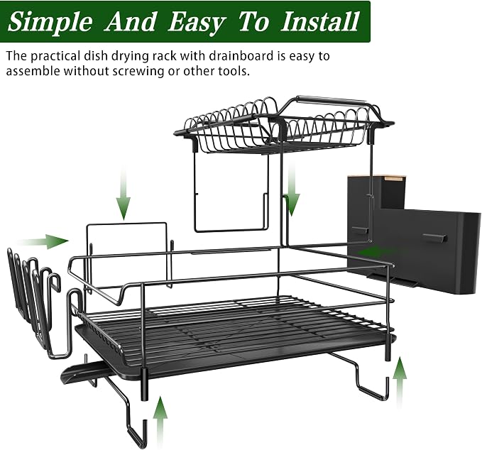 Runnatal Large Dish Drying Rack Stainless Steel Sink - Image 6