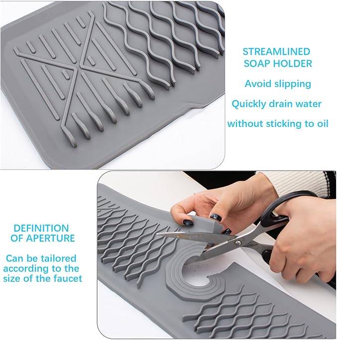 24 Inch Faucet Mat for Kitchen Sink Silicone Sink Splash Guard 5° Slope Faucet - Image 7