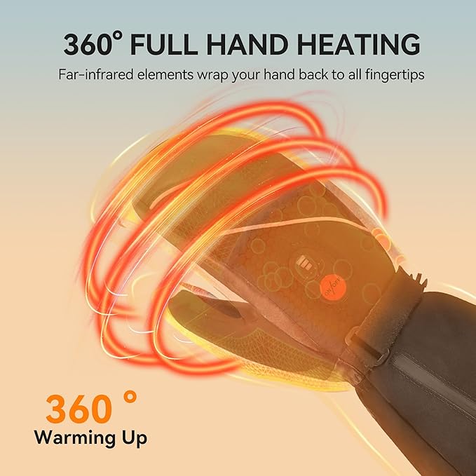 SAVIOR HEAT Heated Ski Mittens 3-Finger Gloves Electric Rechargeable Battery Mitts for Men Women Kids Winter Snowboard Motorcycle Skating Camping Hunting