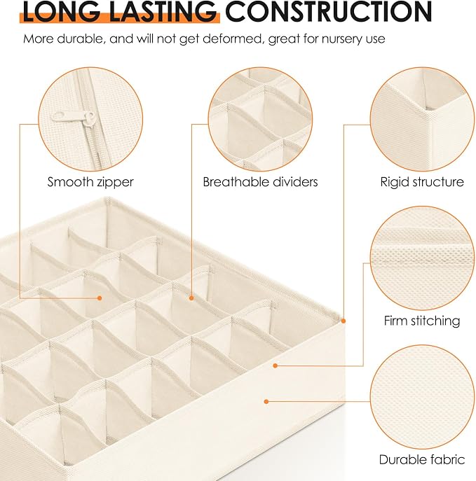 Drawer Organizer Clothes, 8 Pack Dresser Organizer Bins - Image 4