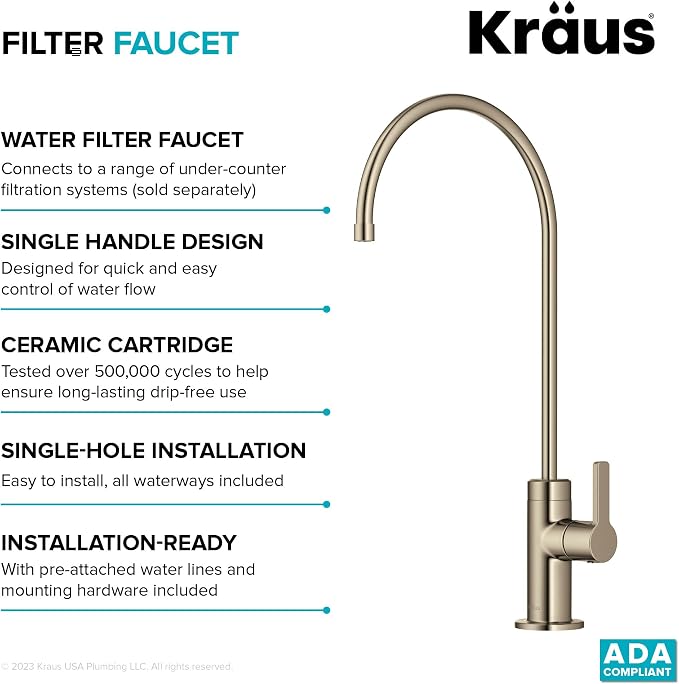 KRAUS Oletto Single Handle Drinking Water Filter Faucet - Image 6