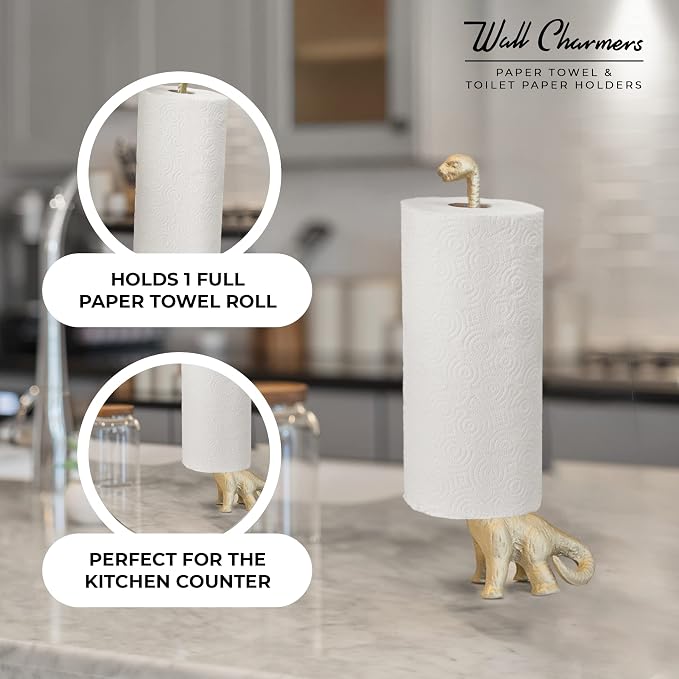 WallCharmers Gold Paper Towel Holder, Metal Toilet or Kitchen Paper Holder - Image 4