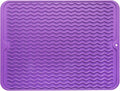 MicoYang Silicone Dish Drying Mat — Quick-Dry Ridges Counter & Sink Pad by MicoYang