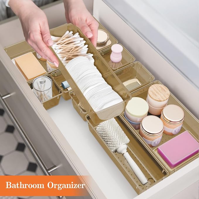 SpaceHacks 25 PCS Plastic Drawer Organizer, 4-Size Versatile Organizer Trays & - Image 6
