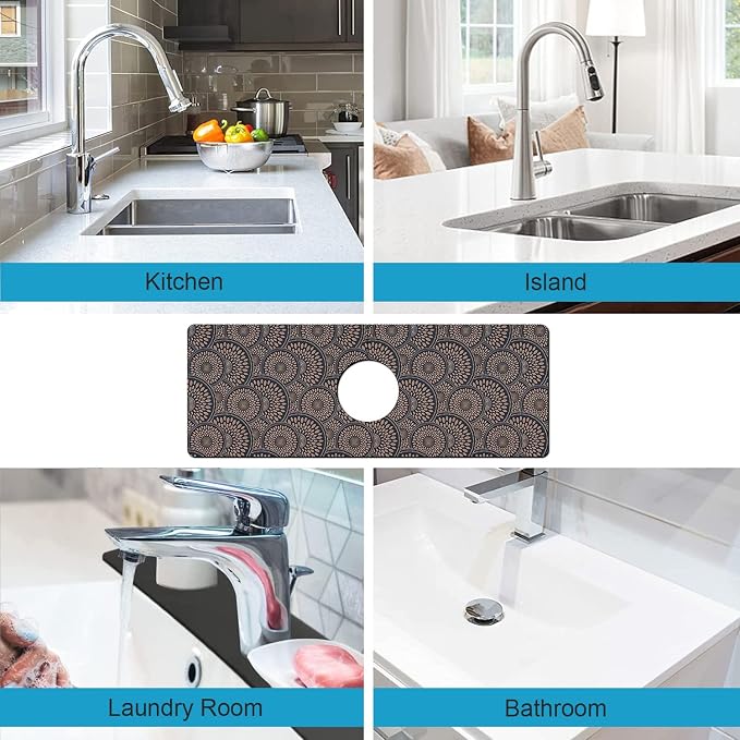 Kitchen Sink Splash Guard Faucet Mat Super Absorbent Fast Drying Mat Sink - Image 5