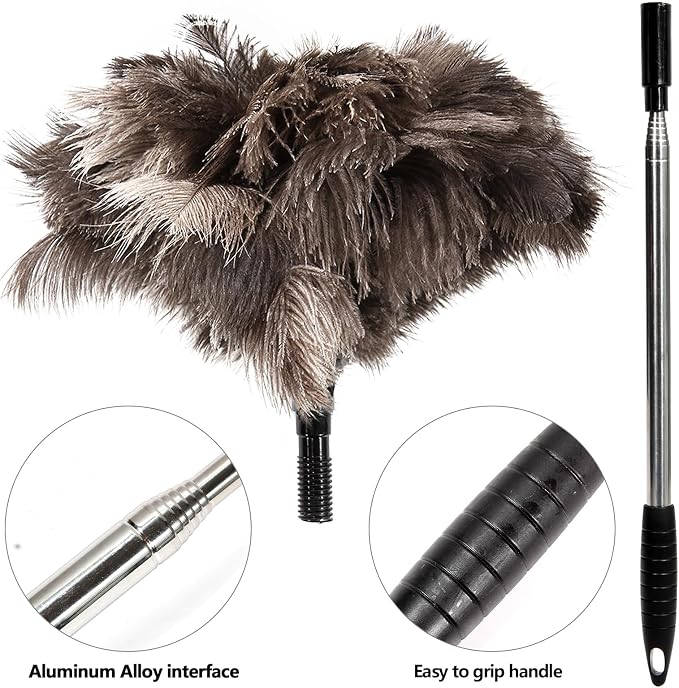Extendable Ostrich Feather Duster, 26-79 in, - Image 8