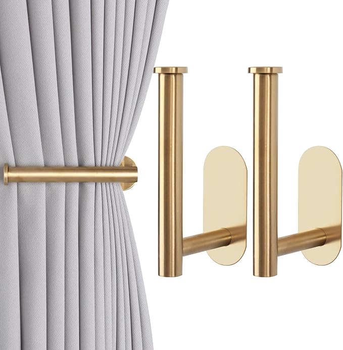 Groleca 2 Pack Adhesive Curtain Holdbacks Curtain Tie Backs, Curtain Pull Backs by GROLECA