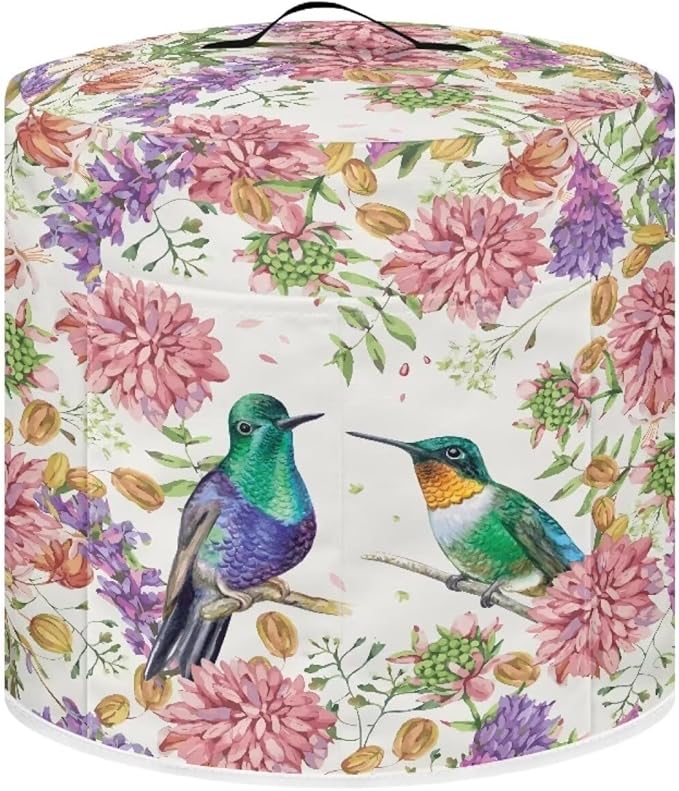 Flashideas Hummingbird Print Pressure Cooker Cover with Storage Pocket Compatible with 8 10 Quart Instant Pot, Durable Rice Cooker Air Fryer Accessories, Waterproof Kitchen Appliances Dust Cover
