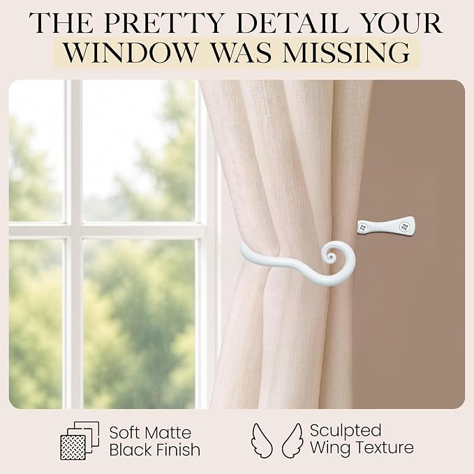 RTZEN Metal Curtain Tiebacks, Drapery Holders - Image 4