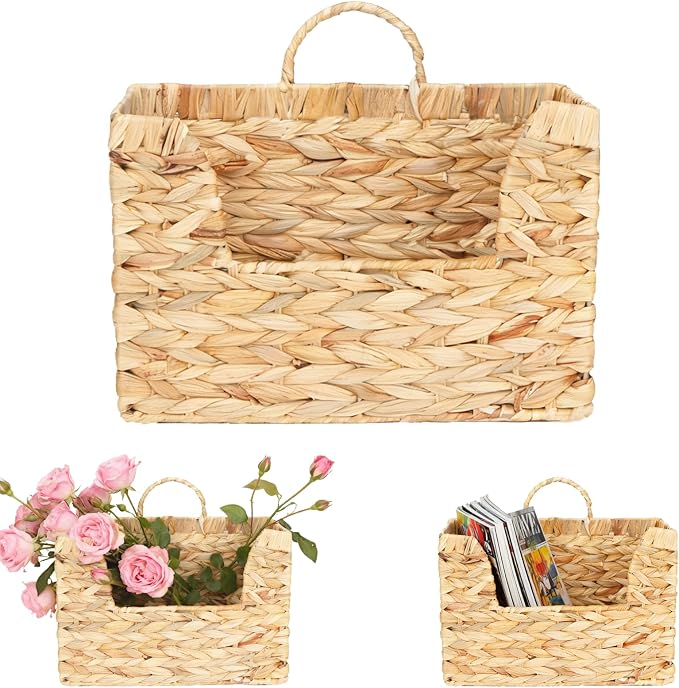 Extra-Strong Woven Wall Hanging Basket Organizer Decorative Handwoven Wicker by Aodse