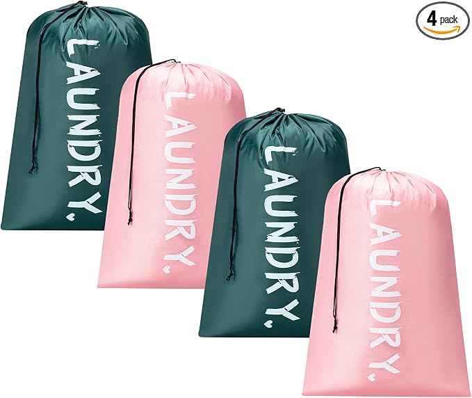 4 Pack Travel Laundry Bag, Extra Large Dirty Clothes Organizer by Unknown
