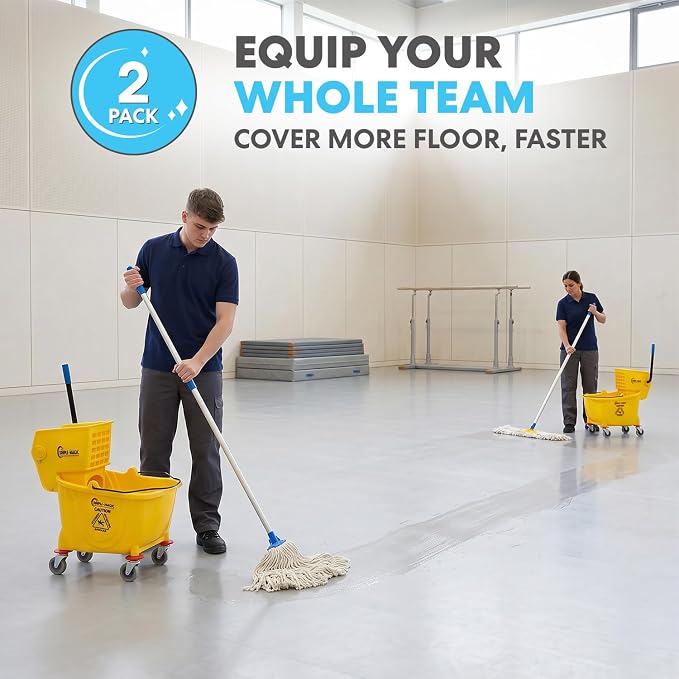 SIMPLI-Magic Side Press Wringer Commercial Mop Bucket on Wheels, 26 Quart - Image 2