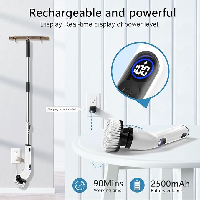 Electric Spin Scrubber, Cordless Cleaning Brush - Image 5