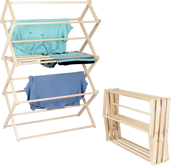 Clothes Drying Rack: Solid Maple Hard Wood Laundry Rack by PennsylvaniaWoodworks