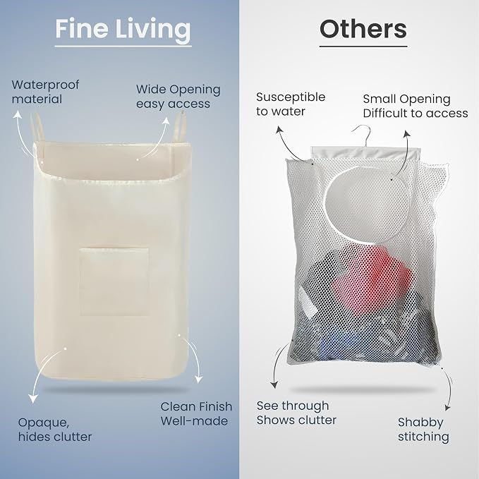 TFLC Over the Door Hanging Laundry hamper bag, 18x4.75x28" - Image 6