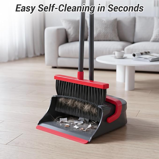 Broom with Dustpan Set for Pet Hair & Dust Cleanup - Image 5