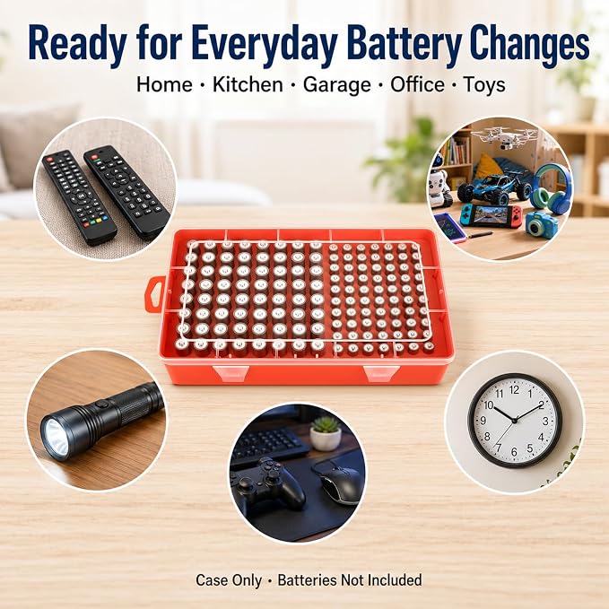 Xuerdon 134-Slot Battery Organizer Storage Case - Image 9