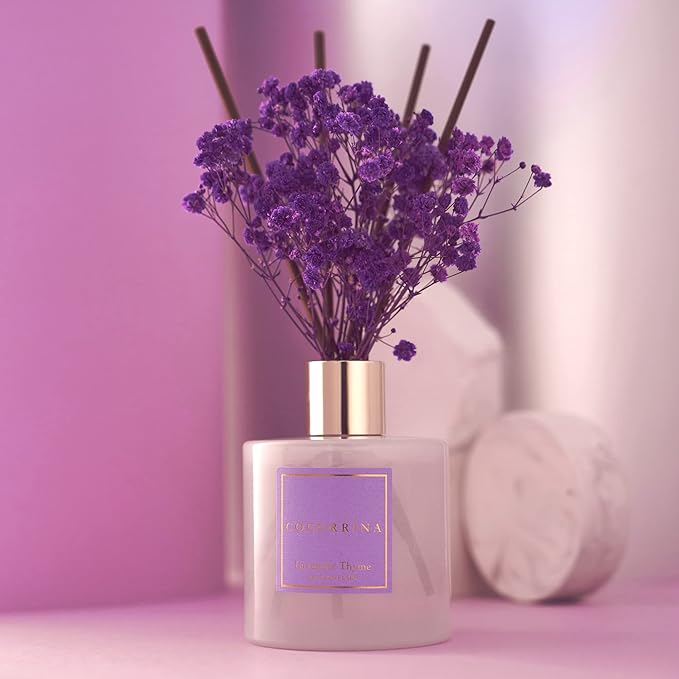Premium Reed Diffuser Set with Preserved Baby's Breath & Cotton Stick Lavender - Image 2