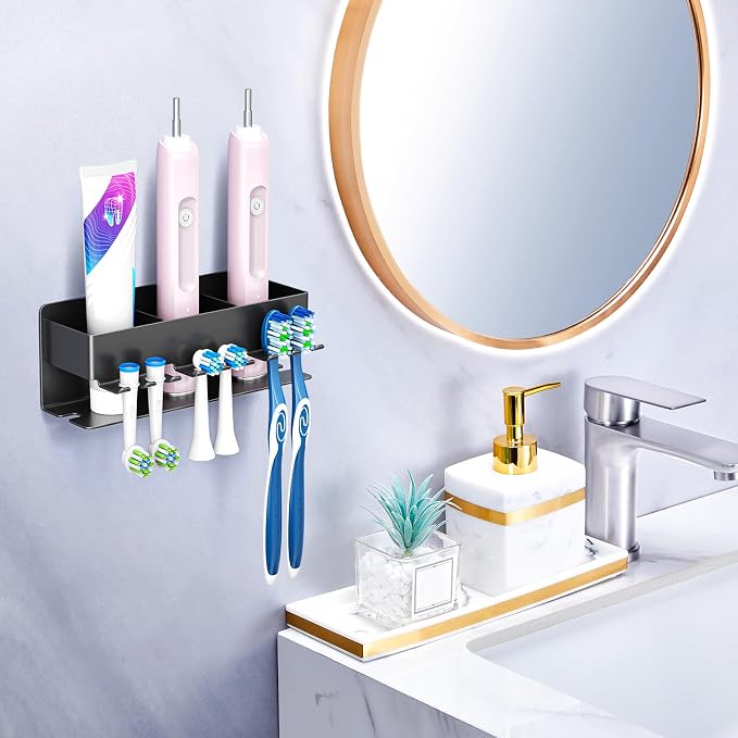 Toothbrush Head Holders, Electric Tooth Brush Head Holder, Adhesive Toothpaste - Image 2