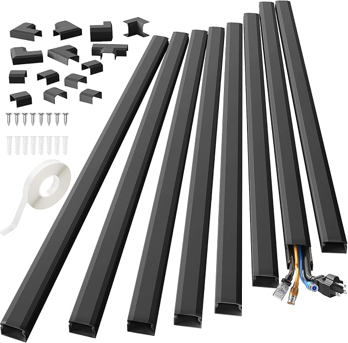 Yecaye TV Cord Hider, 125in Cord Cover, W1.18in H0.6in, Wire Covers by Yecaye