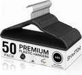 Plastic Hangers 50 Pack, Heavy Duty Plastic Hangers by Smartor