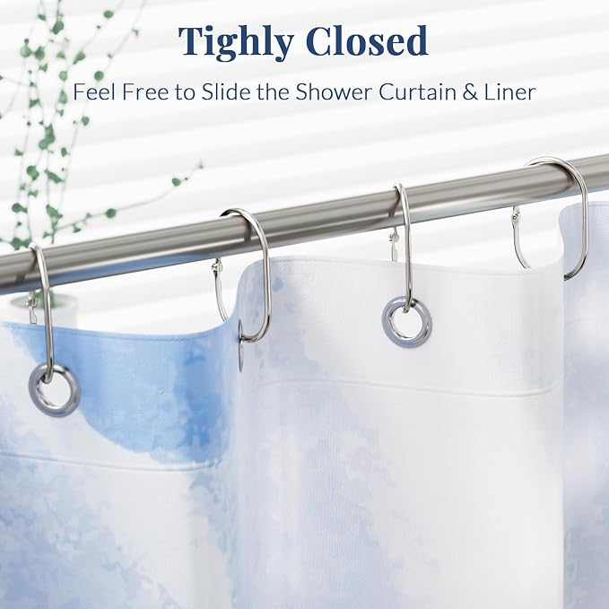 Bathway Shower Curtain Rings, Shower Curtain Hooks 12 Pcs Anti-Drop Shower Rings - Image 3