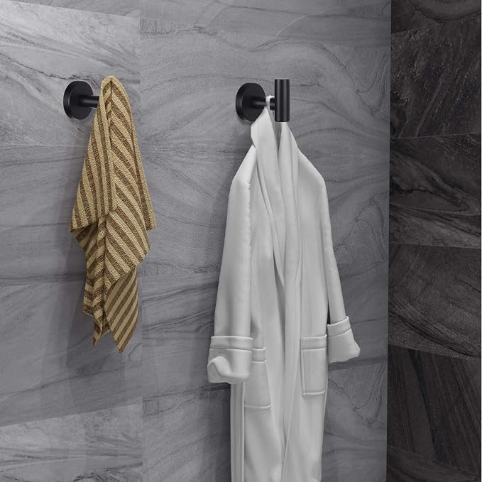 Towel Hooks Bathroom Coat Robe Wall Hook Heavy Duty Door Hanger Towel Robe - Image 5