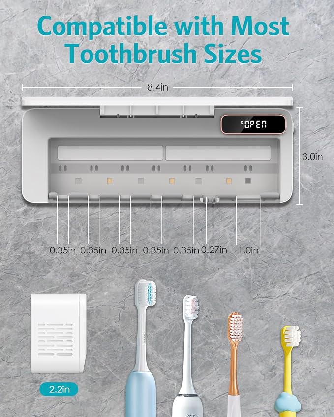 UV Toothbrush Cleaner Holder, Temracha Toothbrush Holders - Image 5
