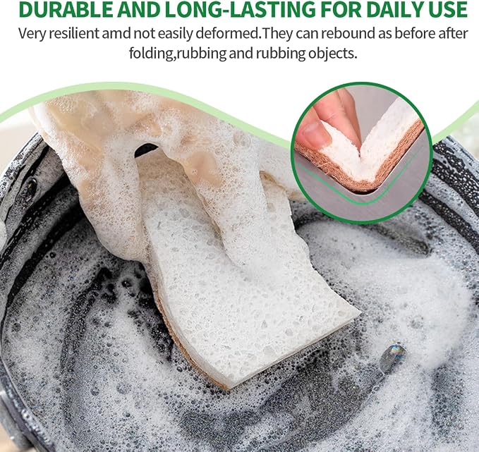 Sponges Kitchen Natural Dish Sponge Plant-Based Biodegradable Compostable | - Image 5