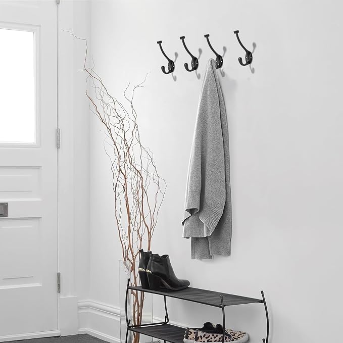 The 5 Pack 5-1/2 inch Black Coat Hook zinc Alloy mudroom Hooks is Suitable - Image 5