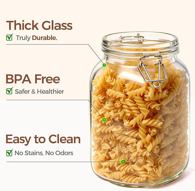 ComSaf Square Glass Canisters 51 oz 3 Pack - Image 4