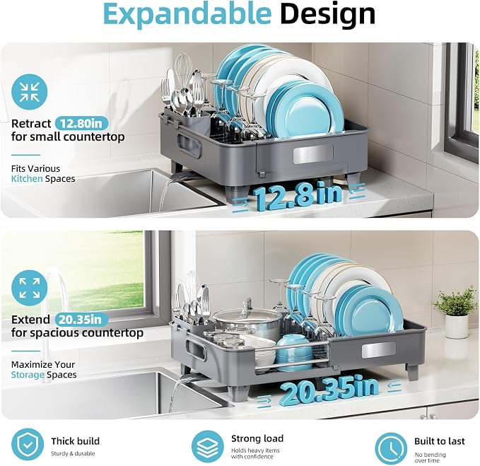 TOOLF Extendable Dish Drying Rack - Image 3