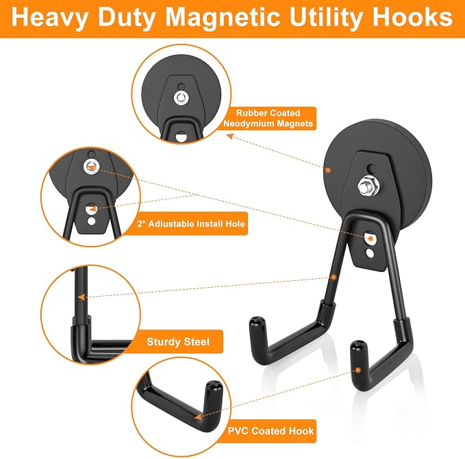 ENUODA Strong Magnetic Hooks Heavy Duty Neodymium Magnetic Tool Holder Magnet - Image 3