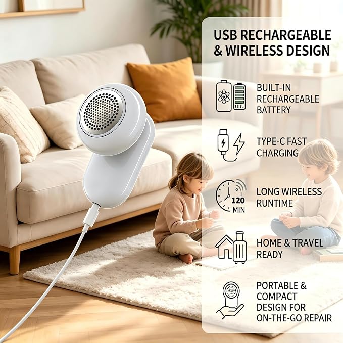 Rechargeable Fabric Shaver, Electric Lint Remover - Image 3