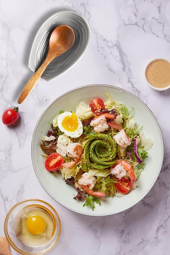 Spoon Rest for Stove Top, Large Ceramic Spoon Holder for Kitchen Counter, Farmhouse Cooking Utensil Rest Spatula Holder for Ladles and Tongs, Grey