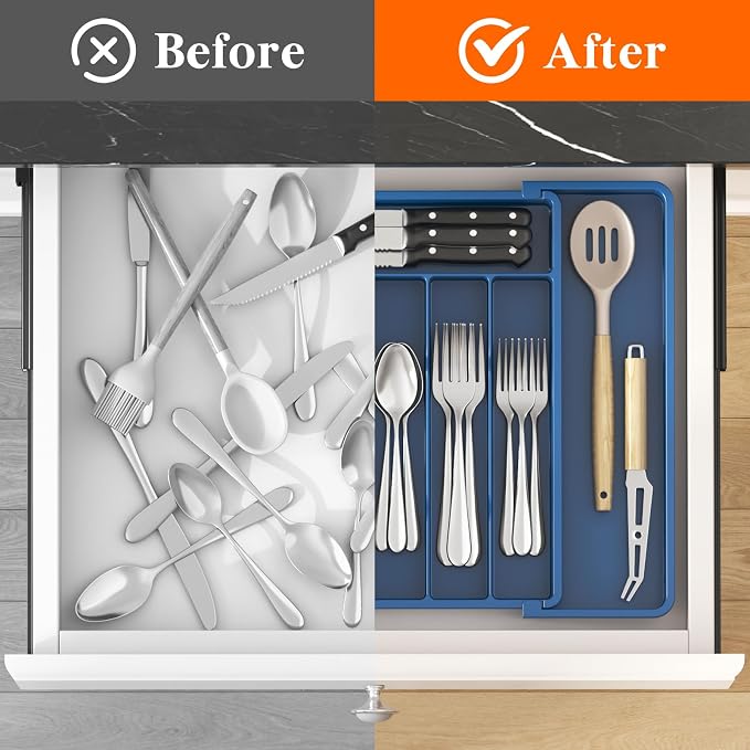 Lifewit Expandable Silverware Drawer Organizer, Kitchen Utensil Tray | BPA-free - Image 5