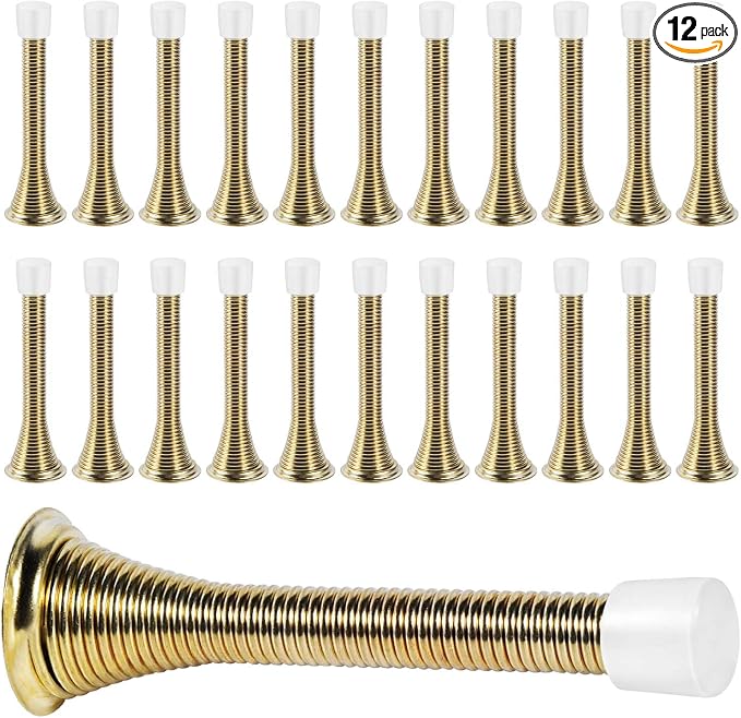 KISEER 24 Pack Spring Door Stops 3 1/4 Inch Flexible Heavy Duty Spring Door by KISEER