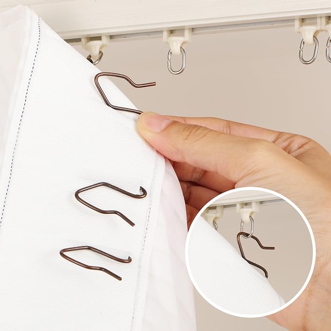 Outus 58 Pack Metal Curtain Hooks Pin-On Drapery 1.2x1, - Image 5