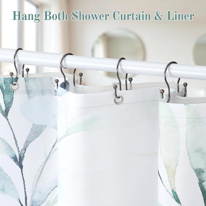 Shower Curtain Hooks, Stainless Steel Shower Curtain Hangers, Metal Shower - Image 6