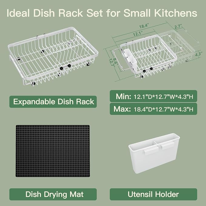 White Dish Drying Rack Over The Sink - Image 2