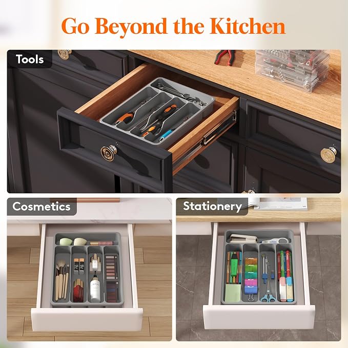 Lifewit Silverware Drawer Organizer Tray, Cutlery Storage - Image 6