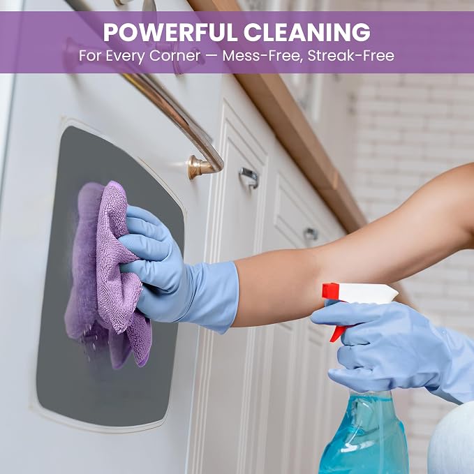 SIFANGKE Microfiber Cleaning Cloth, 12 Pack Purple Cleaning Rags - Image 6