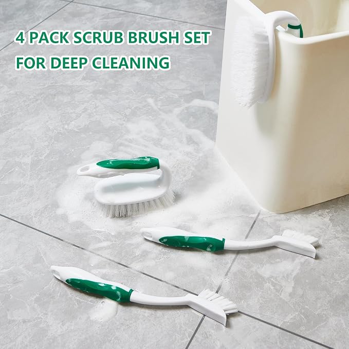 Scrub Brush Set, 4 Pack Deep Cleaning Brush Kit, 2 Tile & Grout Brush - Image 5