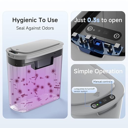 TIPGO 5 Gallon Automatic Bathroom Trash Can - Image 5