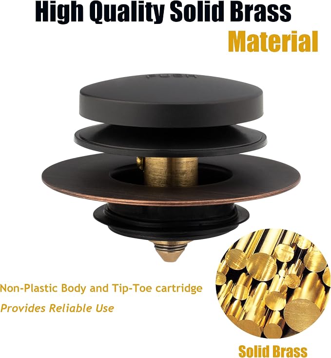 Universal Tip Toe Bath Drain Stopper and Cover, Bathtub Drain Stopper, Replaces - Image 5