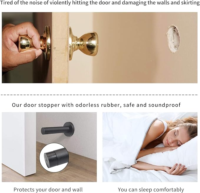 DOKU 10Pcs Door Stop, 3.5 Inch Heavy Duty 304 Stainless Steel Door Stopper - Image 5