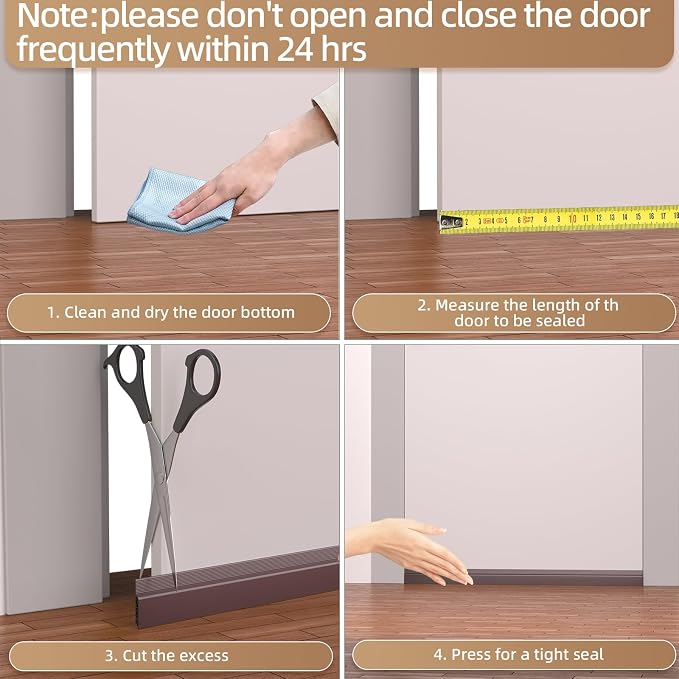 KNEELISA 78" Brown Under Door Draft Stopper Interior - Image 9
