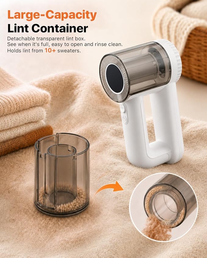 Fabric Shaver Rechargeable, 9500RPM Electric Lint Remover - Image 7